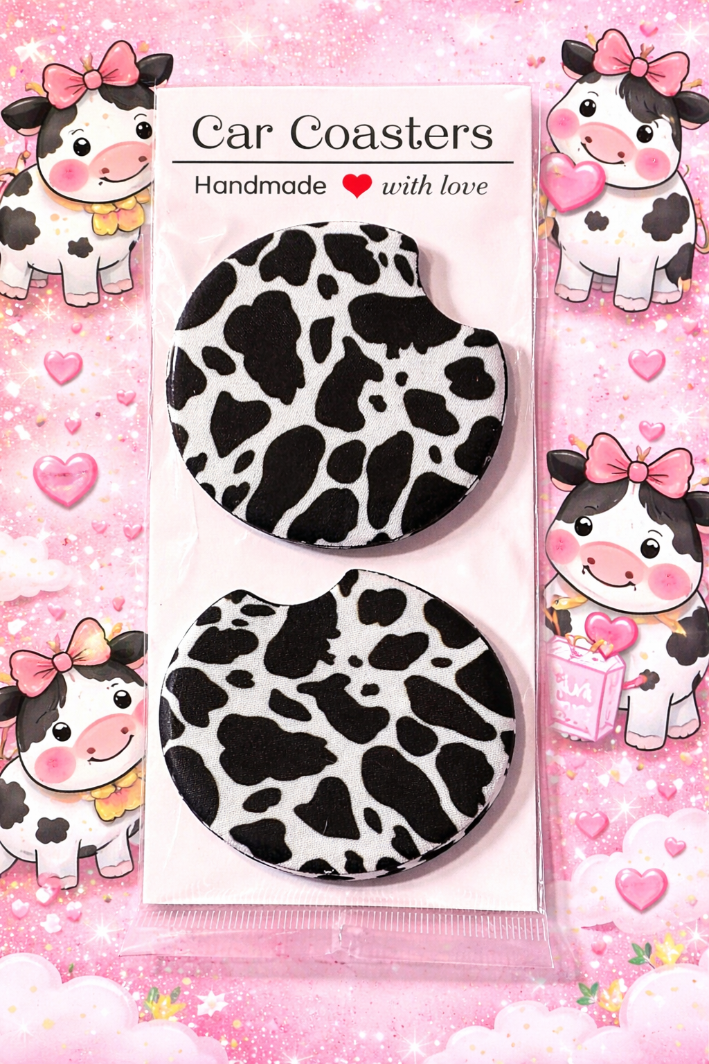 Set of 2 Neoprene Foam Car Coasters