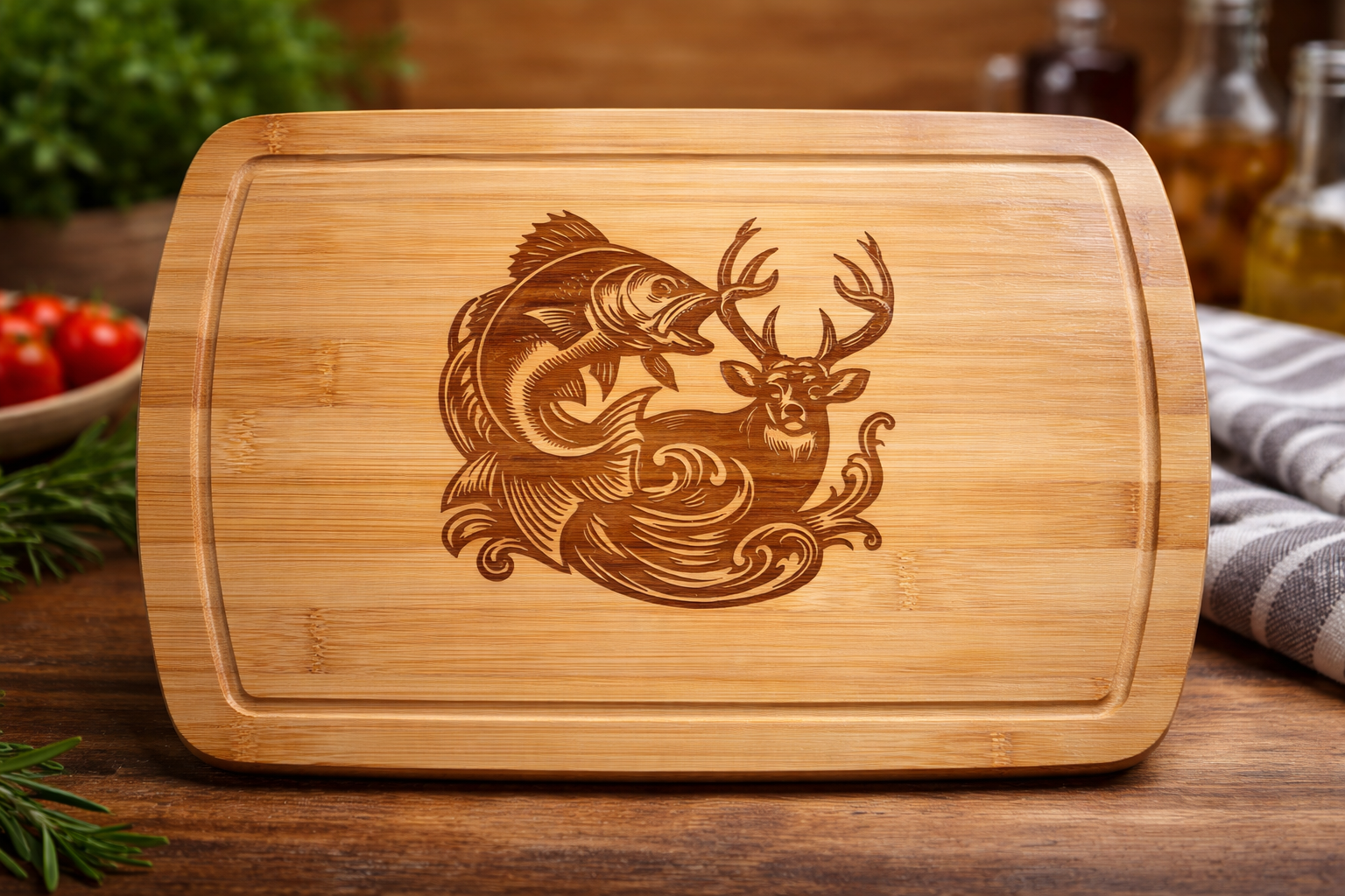 8x11 Laser Engraved Wood Cutting Board