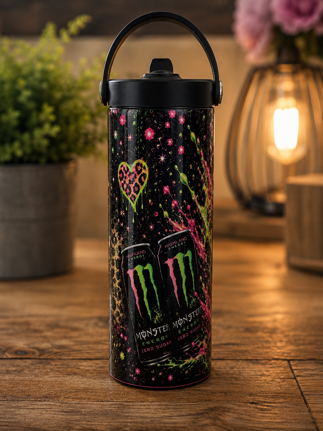 Monster Energy Highland Cow 20oz Stainless Steel Tumbler