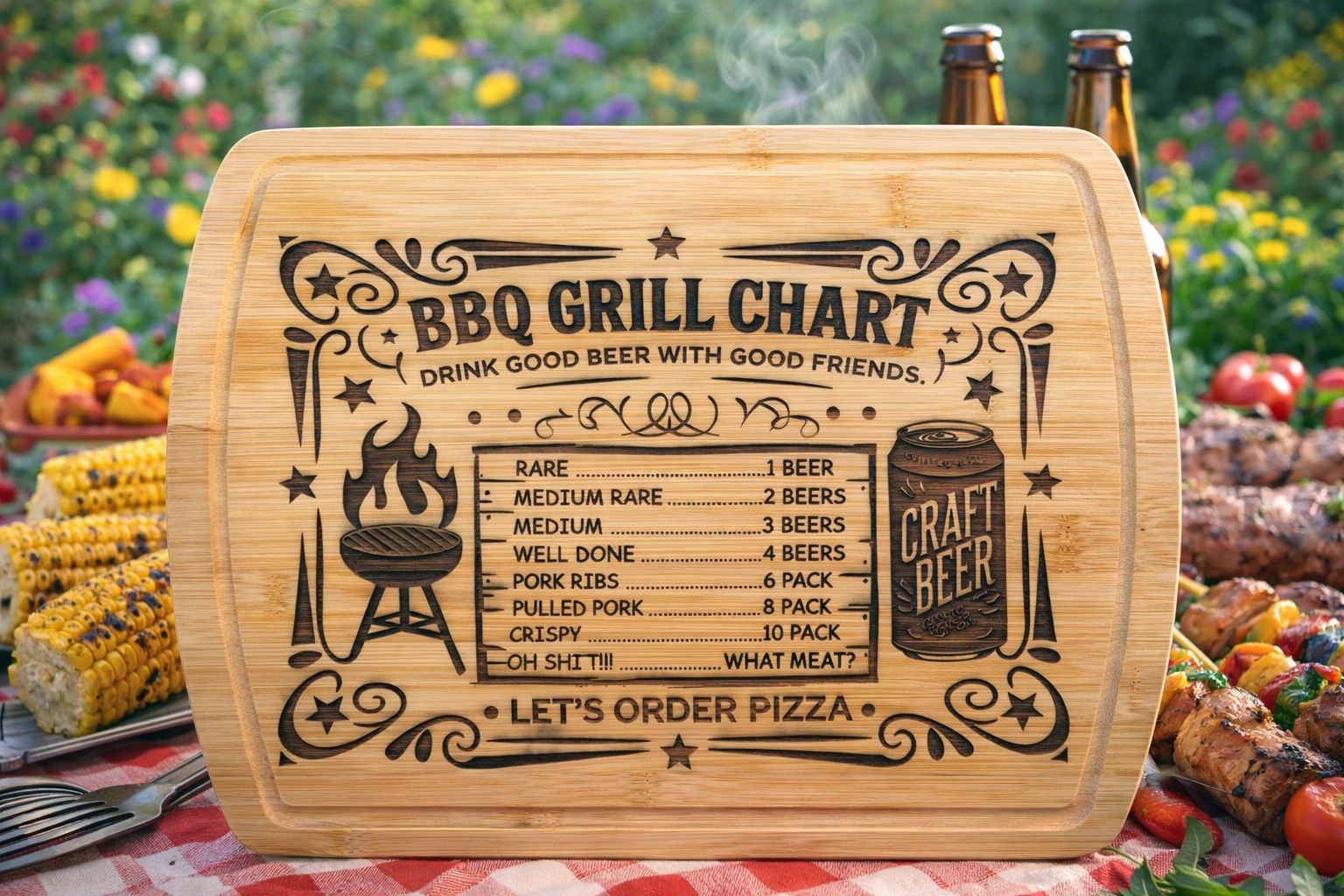 8x11 Laser Engraved Wood Cutting Board