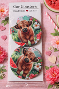 Set of 2 Neoprene Foam Car Coasters
