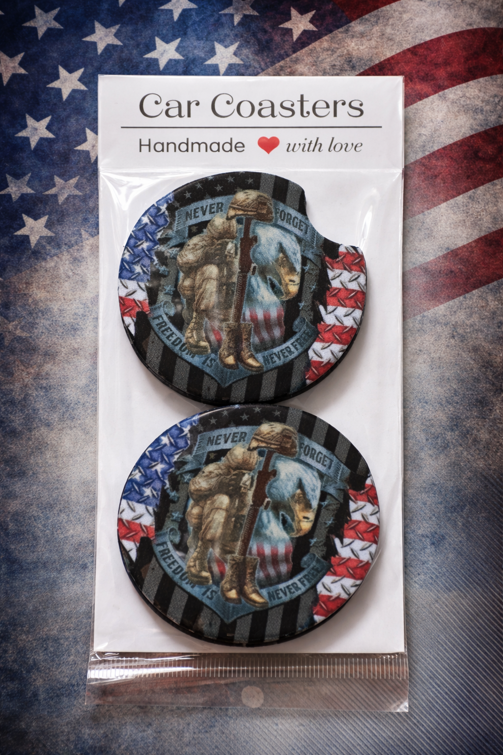 Set of 2 Neoprene Foam Car Coasters