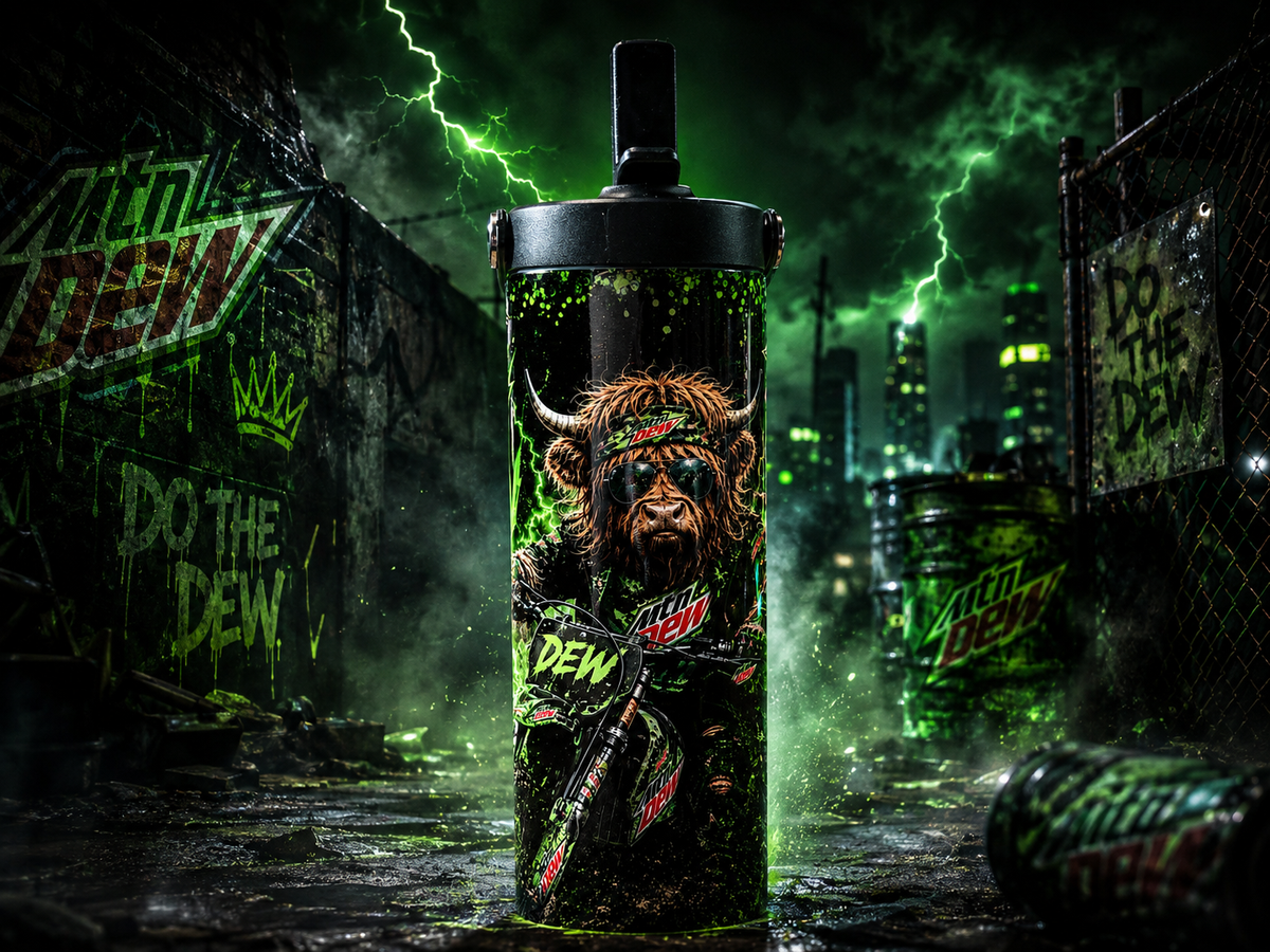 Mountain Dew Highland Cow 20oz Stainless Steel Tumbler